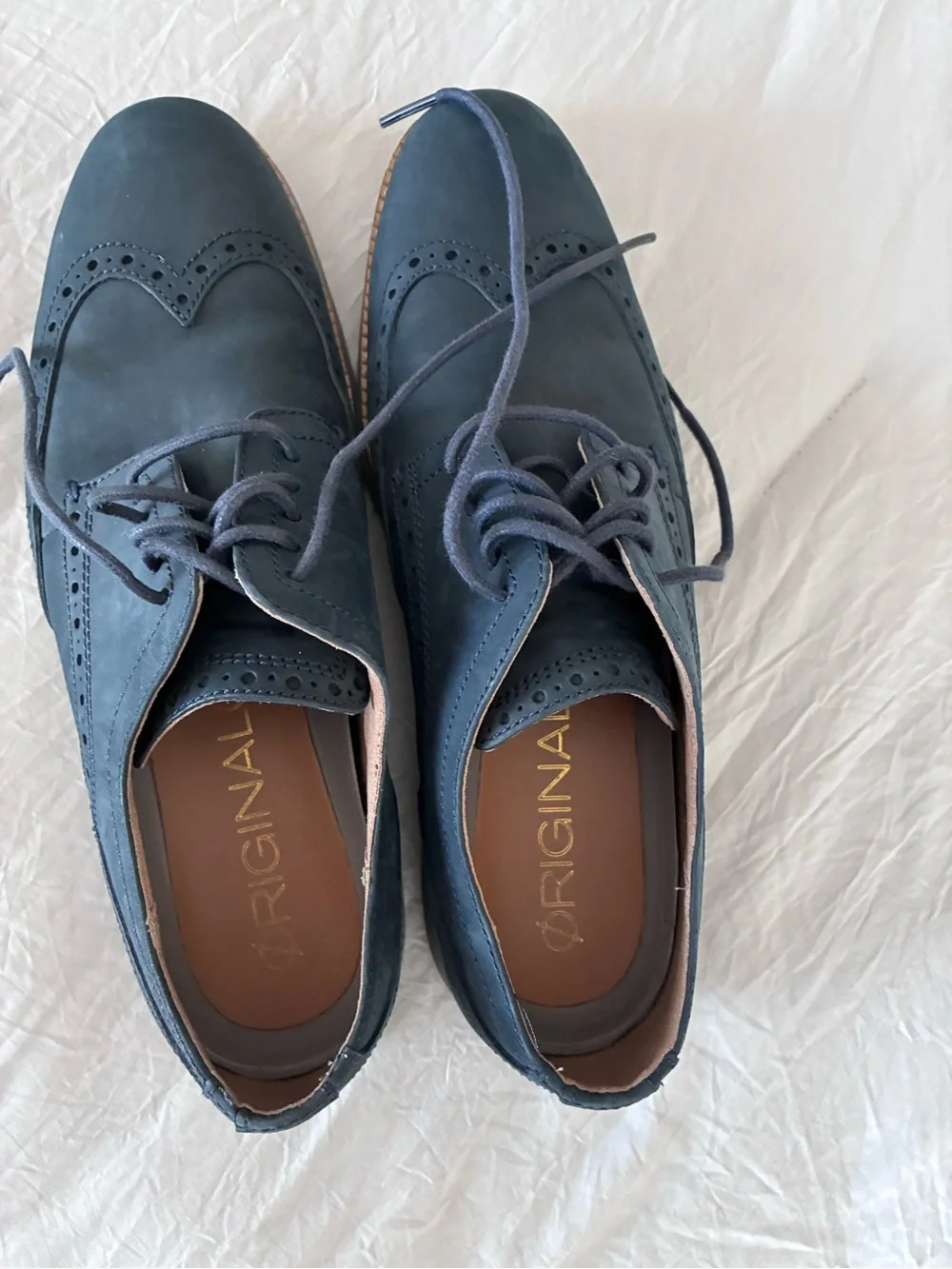 Cole Haan Men's Navy Brogue Wingtip Oxfords